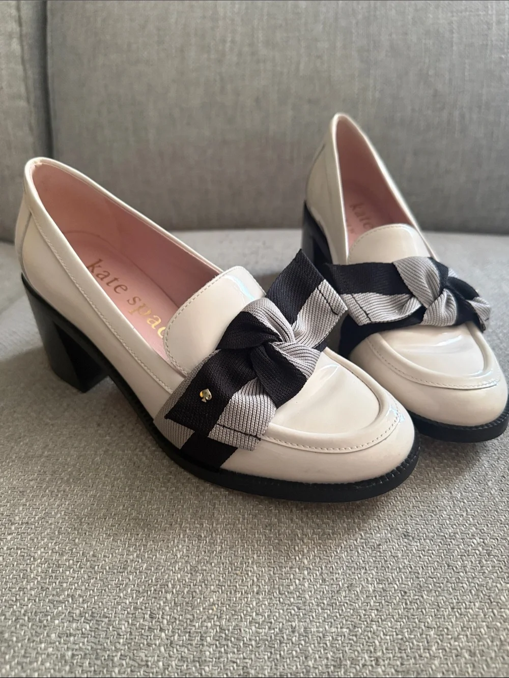 kate spade Leandra Heeled Loafer Bow Block
